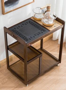 PUS茶桌用家小茶台楠竹移动茶几茶茶车客厅阳台烧水具泡茶柜收纳