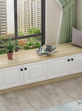 飘窗F96T86T8制柜实木定自矮由组合柜子落阳台柜地柜储物柜地柜收