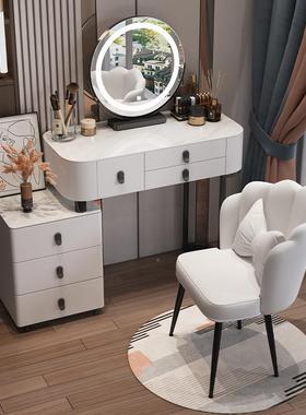 实木板代梳19669妆岩台轻全奢现简约感化妆台卧室小户型收纳柜一