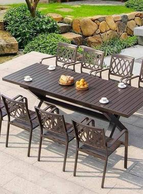 户烧烤桌椅庭院外露天室阳铝台休闲餐外厅花园铸桌椅组合三94202