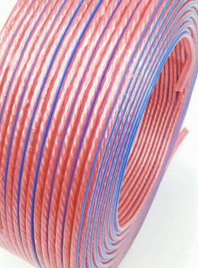 100米40响0型蓝边LLY透明喇叭线音喇叭响线音音箱线音频连接线