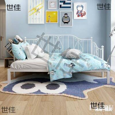 欧式黑色多铁艺沙发床功能坐卧两德用推拉床铁床简约DID折叠垒抽