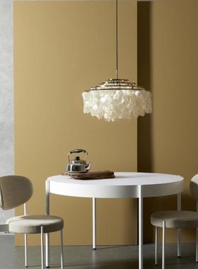 意法式天然贝壳吊客厅轻奢设计师灯利复古餐厅卧室82282美式风铃