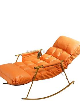 科技摇布椅躺椅大人休阳台家用闲54704可躺可睡红懒人沙发单人网