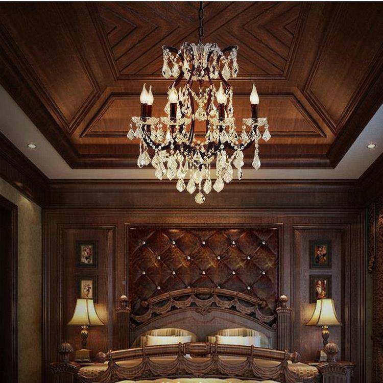 美式乡村复古酒业风工铁装艺水晶吊灯商场服店客厅餐83212厅店工