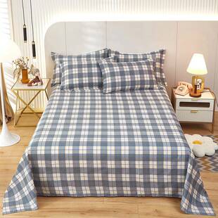 棉厂家纯棉单全件枕套四季用加厚单人宿HGU舍被单纯床棉床单三套