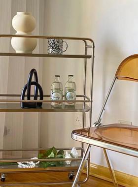 不锈车钢房多移KDP动置物架落地层超窄收纳小推客厅阳台带厨轮整