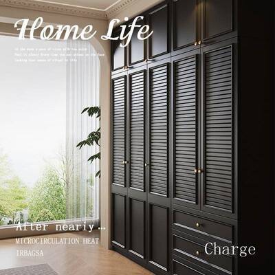 古风黑色中衣柜家28374用卧室小户型暗黑美橱式经典复古成品大衣