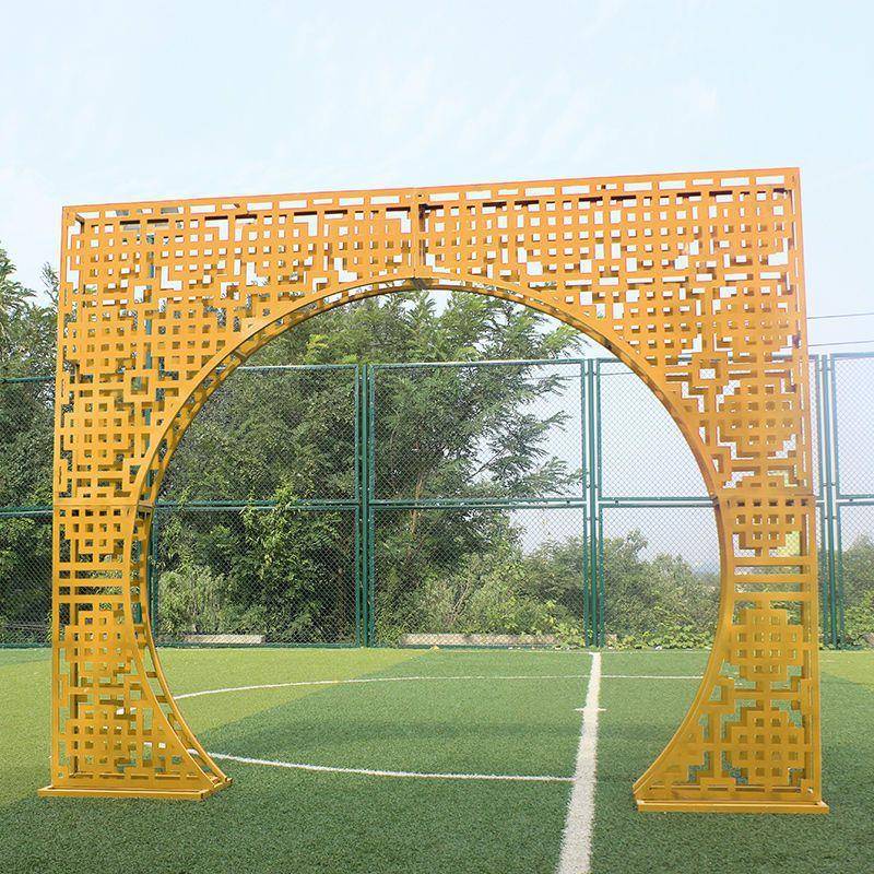 汉新室外式装饰款铁艺中全套门唐婚礼红色结婚WPK拱门背景屏风中