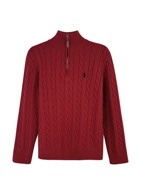 【小糯米专享】【绞花韵调】半开襟立领针织上衣M2510007