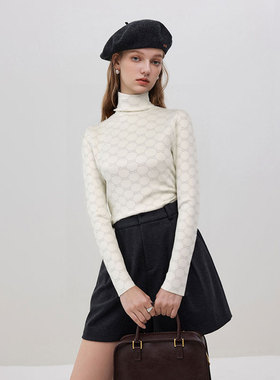 【春春Spring】轻奢烫钻高领针织打底衫M2510021