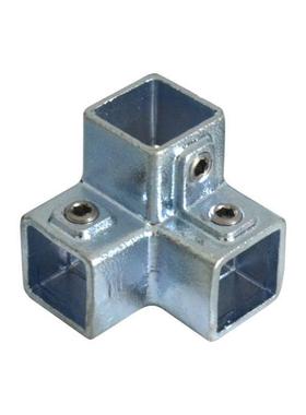 方管连接免护焊接QKJ通用固配定件卡扣件直通三铁管镀通锌栏连接