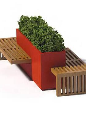 户外庭院设计JRB园铁艺长凳花箱花架组公园长合椅林景盆观花花池