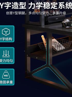竞台式电脑卧室家桌用书桌架一体桌学生学习桌子简IQL书易电桌置