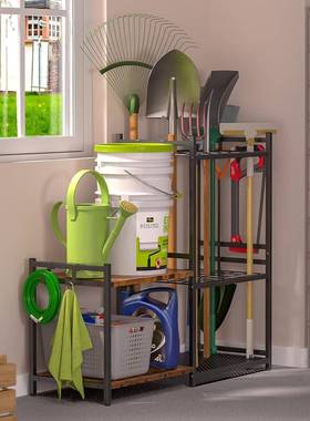 院铁锹庭扫把水桶收纳动架多用功65657能清洁具货架劳工具架