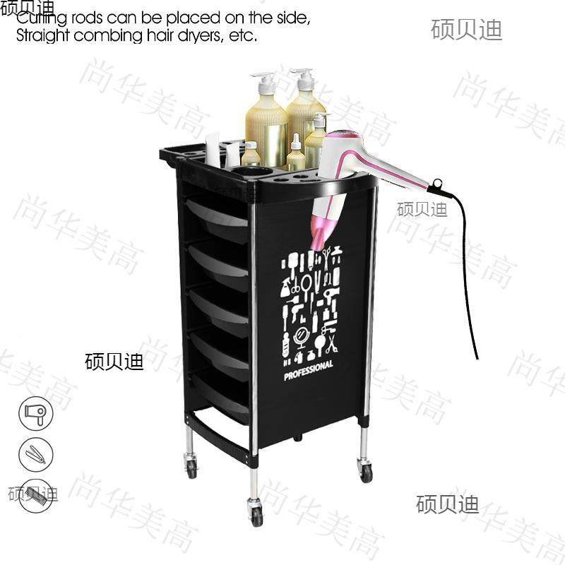 烫美发染推发车工具车不锈钢理发店六层收纳置物染发SF-031杠车大