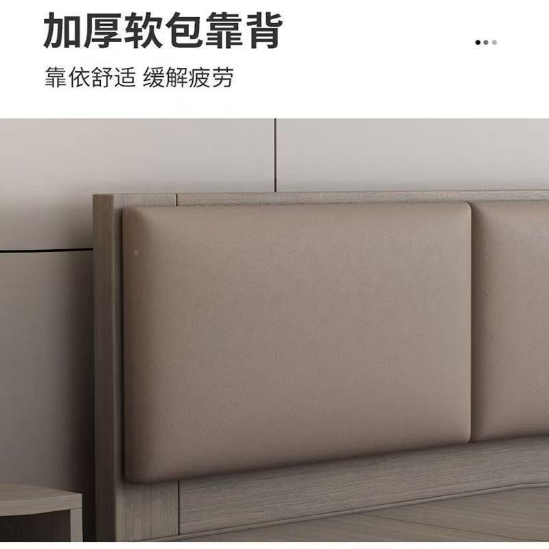 多功能榻榻床现代米简板约主卧实双人床MLK软包式木床高箱收纳储