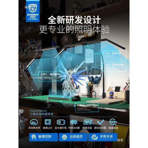 三弗无影202灯护作眼灯三手折叠设计师绘模画工型美甲夹子工台灯