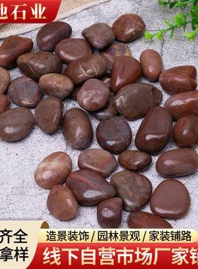 红红426色鹅卵抛光灰红色雨花石造装景饰色石装饰红色石子