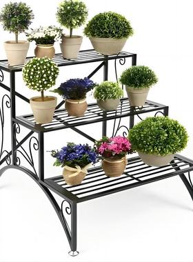 铁艺三层NHO楼梯花架复架古阳台户外花园墅庭院落形地置物方别阶