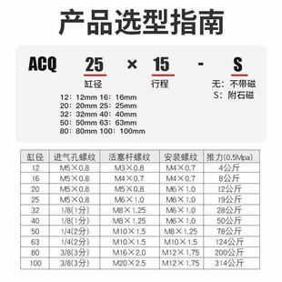 A70421954CQ125X1XX2030X40X50S140160大气缸S0DACQ2B