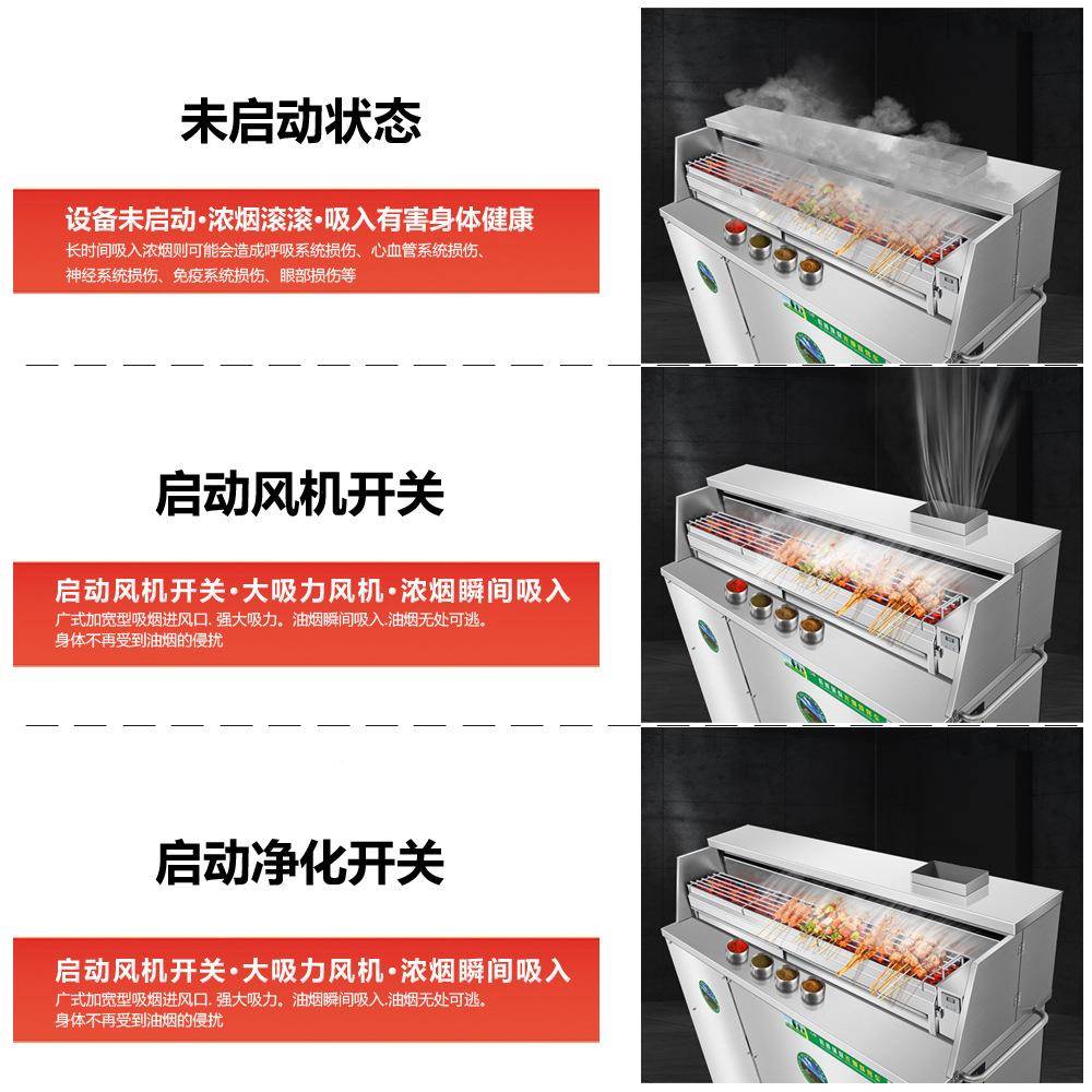 无烟化车商用摆摊移烧动净油烟烧烤净化器一体机LIQ烧烤烤炉子商
