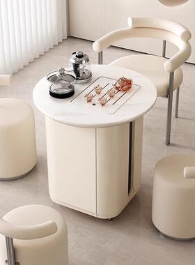 可动茶桌家用小茶台台小型板茶车轻奢现移阳代桌椅组合UYS现代岩