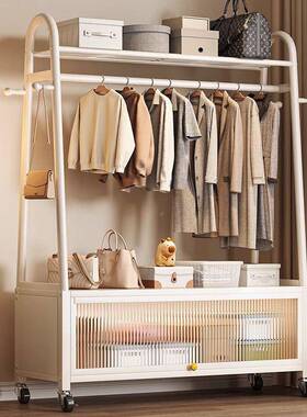 挂衣架落地卧室晾IJD用收家纳柜衣帽架移动厅客阳台衣橱晒衣服