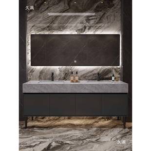 双盆组合浴室落地式 支持公643共柜生两人间大理石洗漱台洗卫手池