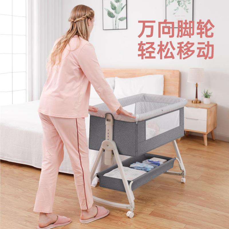 多功能婴儿床变211拼接床床边床可移大动可折叠可摇床新生宝篮宝