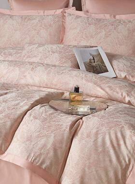 四欧式高10081103726S贡缎长绒棉件床套全棉纯棉色织提花被套端床