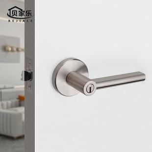 8825304不锈钢三美杆锁卧室门代替球形执锁手锁塑钢门木卫生间式