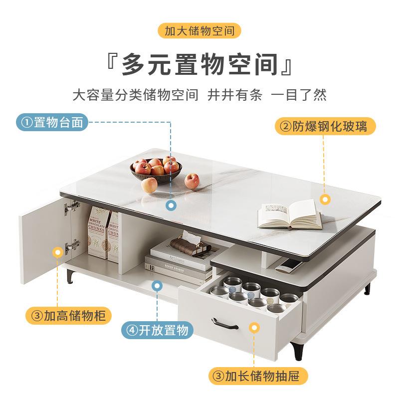 茶桌厅用小户型阳台客小515茶几桌简约现代钢化玻璃矮桌子轻奢茶