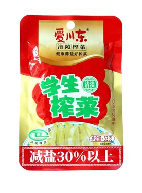 爱川东53g袋装学生榨菜丝鲜脆下饭菜榨菜咸菜下饭菜早餐配粥