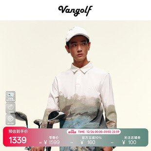 水墨印花运动中式 VANGOLF polo衬衫 Landscape高尔夫长袖 Artwear