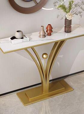 入户正对门玄关桌靠墙窄玄关台端景玄关轻奢台柜风装饰ZBP简超约