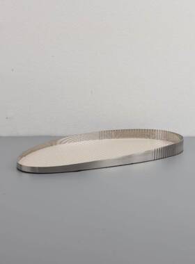 欧式简约创意皮革托盘摆件板卧YVB房售部室客厅楼书房样桌面玄关