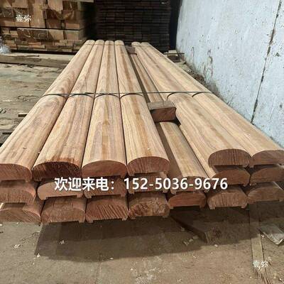 EDD防腐木扶手菠萝格户外杆弧形柳桉凳木料坐异形护栏开槽打栏孔