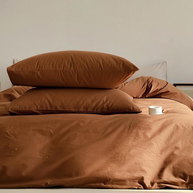 40S裸睡亲纯肤2棉水洗棉被套1.5OFTm单人纯色罩全棉被双人单品被