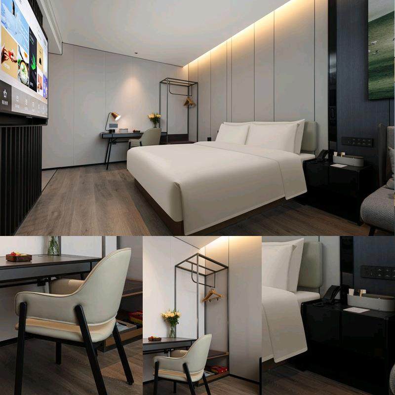 亚朵4.0酒504店宾酒馆具标间全套家店床原木现代简床约床箱板民宿,商业/办公家具,成套酒店家具,淘宝优惠券,粉丝福利购,淘宝优惠卷