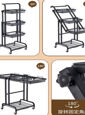 摊折移小推车平行叠置物架花AL100113架货架阶梯带轮摆变形幼儿园