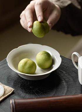 皓草木灰承手工壶澜茶RIY台中式干泡盘家用陶瓷果茶点盘茶道配件