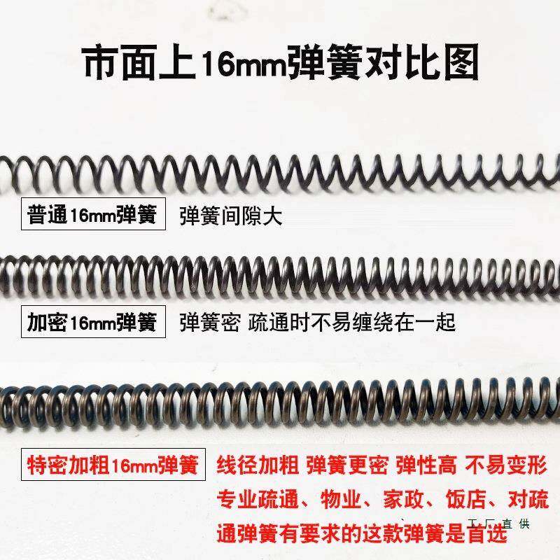 电管道疏通机器通疏业下水道通F95H7T79动加粗加密专疏通弹簧钢丝