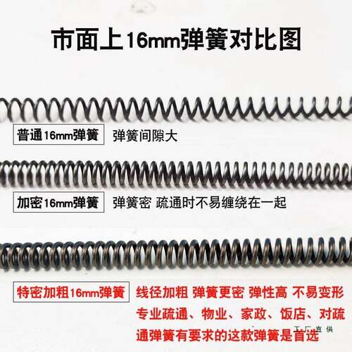 电管道疏通机器通疏业下水道通F95H7T79动加粗加密专疏通弹簧钢丝
