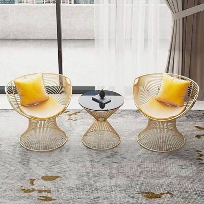 代现轻奢阳奶23313油休闲网红桌台茶几沙发椅三件套简约家用洽椅