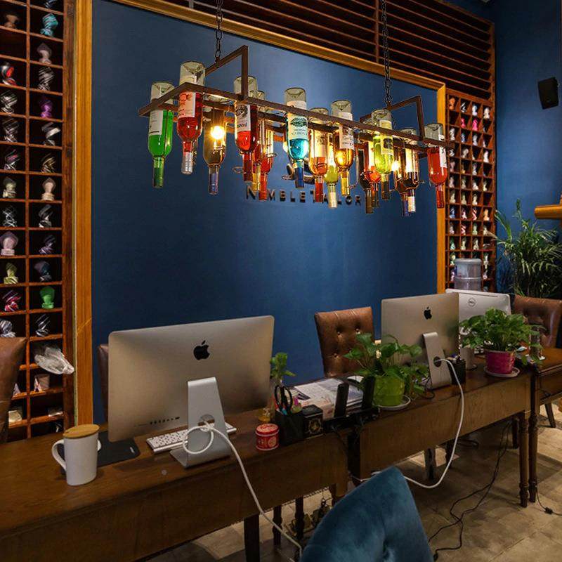 业风吊灯酒吧台复古厅理发工餐100店创意个性酒瓶装吧饰艺术玻璃,家装灯饰光源,智能吊灯,淘宝优惠券,粉丝福利购,淘宝优惠卷