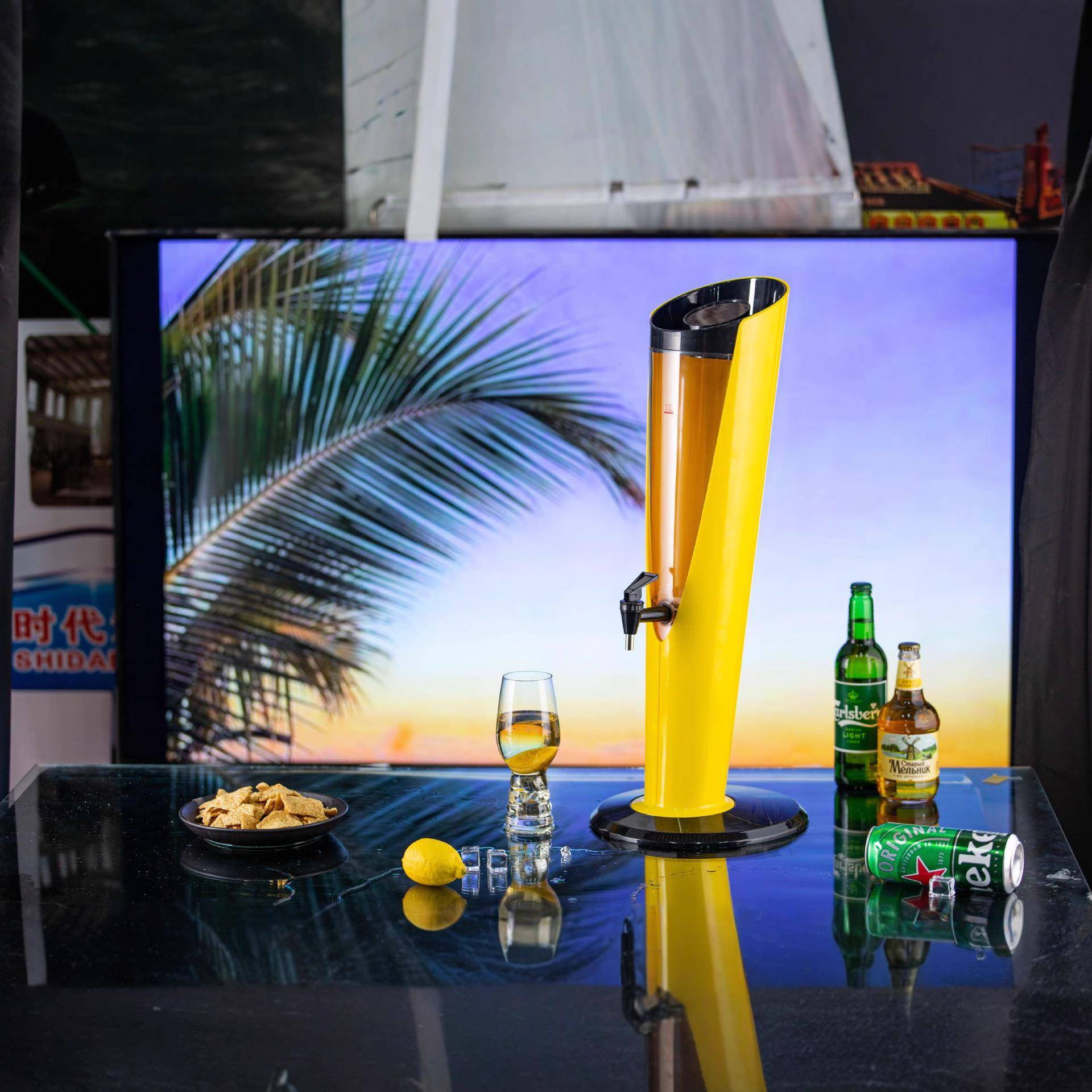喜力扎啤酒炮商用3升酒塔容炮大量意七彩啤酒炮UCB酒创柱酒架扎啤