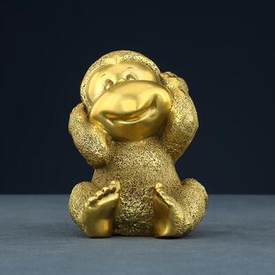 铜四不猴摆件工艺品十二生猴铜肖子摆HEN猴件家居客厅装饰摆品家