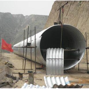 厚钢板制作钢波纹LNHG-1.5镀涵管，热锌金波纹涵管，加涵洞属波纹