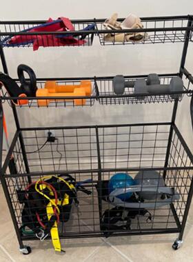 家居收纳整理架收纳置物篮纳球架儿童玩具收品篮运动产整理车HCBR